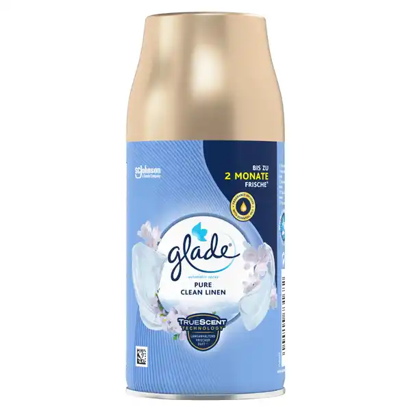 Glade Automatic Spray Lufterfrischer Pure Clean Linen Nachfller: Цвет: Produktbeschreibung und details Glade Automatic Spray Lufterfrischer Pure Clean Linen Nachfller Nachfllung fr den Glade Automatic Spray Halter Dekoratives HalterDesign ergnzt das Ambiente vieler Rume Mobile batteriebetriebene Gerte versprhen Duft wo immer er gebraucht wird Leicht zu ffnender Laschenverschluss sorgt fr mheloses Nachfllen Der Sprhstrahl kann auf zweierlei Weise ausgelst werden Zeitgesteuert Mit einer von drei Einstellungen knnen Sie festlegen wie oft Ihr Duft freigesetzt werden soll BoostKnopf Per Knopfdruck knnen Sie bei Bedarf jederzeit ein weiteres Mal Duft versprhen Zur Auswahl sind eine Vielzahl hochwertiger Glade Dfte erhltlich Nachfller wirken  Tage in MinutenEinstellung Kontaktdaten SC Johnson GmbH Postfach  D Erkrath wwwscjohnsonde    UrsprungslandHerkunftsort Deutschland Anwendung und Gebrauch Alle Sicherheitshinweise lesen und befolgen GERT FFNEN Oberen Knopf drcken dabei Behlterseiten auseinander ziehen In geffnetem Zustand darauf achten dass der Zeitgeber in der Position OFF ist und die Sprheinheit nicht auf Gesichter gerichtet ist DUFTBEHLTER EINFLLEN Gert ffnen Rote Lasche herausziehen um Batterien zu aktivieren Kappe von Duftbehlter abnehmen und ihn mit nach vorne gerichtetem Sprayaufsatz einlegen Gewnschte Zeit in Minuten einstellen um Gert einzuschalten Gert schlieen Im eingestellten Zeitintervall erfolgt ein Sprhstrahl Bei Bedarf per Druck auf den Knopf an der Gerterckseite einen weiteren Sprhstrahl Glade Duft auslsen BATTERIEWECHSEL Gert ffnen und Duftbehlter entnehmen um Batteriefach zugnglich zu machen Alte Batterien entnehmen und zwei neue Alkalibatterien einlegen Duftbehlter wieder einsetzen Zeiteinstellung aktivieren und Gert schlieen Gebrauch Aufbewahrung und Verwendung Aufbewahrungs und Verwendungsbedingungen An einem khlen trockenen Ort aufbewahren Inhaltsstoffe Geraniol tertButylcyclohexylacetat Citral Linalool Kann allergische Reaktionen hervorrufen Warnhinweise und wichtige Hinweise Warnhinweise GEFAHR Extrem entzndbares Aerosol Behlter steht unter Druck Kann bei Erwrmung bersten Verursacht schwere Augenreizung Darf nicht in die Hnde von Kindern gelangen Ist rztlicher Rat erforderlich Verpackung oder Kennzeichnungsetikett bereithaltenBEI KONTAKT MIT DEN AUGEN Einige Minuten lang behutsam mit Wasser splen Eventuell vorhandene Kontaktlinsen nach Mglichkeit entfernen Weiter splen Bei anhaltender Augenreizung rztlichen Rat einholen rztliche Hilfe hinzuziehen Vor Sonnenbestrahlung schtzen Nicht Temperaturen ber  C aussetzen Von Hitze heien Oberflchen Funken offenen Flammen und anderen Zndquellen fernhalten Nicht rauchen Nicht gegen offene Flamme oder andere Zndquelle sprhen Nicht durchstechen oder verbrennen auch nicht nach Gebrauch Behlter nur vllig restentleert der Wertstoffsammlung zufhren Wiederholter Kontakt kann zu sprder oder rissiger Haut fhren Nur in gut gelfteten Bereichen verwenden Personen die auf Duftstoffe empfindlich reagieren sollten dieses Produkt mit Vorsicht verwenden Raumdfte sind kein Ersatz fr gute Haushaltshygiene
https://www.rossmann.de/de/haushalt-glade-automatic-spray-lufterfrischer-pure-clean-linen-nachfueller/p/5000204731682