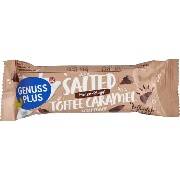 GENUSS PLUS Molke-Riegel Salted Toffee Caramel: Цвет: Produktbeschreibung und details MolkeRiegel mit Vitaminen mit Vollmilchschokolade berzogen Lebensmittelunternehmer Name Dirk Rossmann GmbH Adresse Isernhgener Str   Burgwedel wwwrossmannde UrsprungslandHerkunftsort Deutschland Mit Smolkenpulver und Molkeneiwei aus der EU Rechtlich vorgeschriebene Produktbezeichnung MolkeRiegel Salted Toffee CaramelGeschmack Mit Vollmilchschokolade berzogen und Vitaminen Zutaten  SMOLKEPULVER  Glukosesirup  Vollmilchschokolade Zucker VOLLMILCHPULVER  Kakaobutter KakaomasseEmulgator SOJALECITHINE  Aroma Fruktosesirup  MOLKENEIWEI  SOJAEIWEIISOLAT  Palmfett Dextrose Zucker Aroma Vitamin C MILCHEIWEI  Butterreinfett EIKLARPULVER  Niacin Vitamin E Salz Pantothensure Emulgator SOJALECITHINE  natrliches Aroma Vitamin B Vitamin B Vitamin B Kann Spuren von GLUTEN  ERDNSSEN und anderen SCHALENFRCHTEN enthalten Nhrwerte Durchschnittliche Nhrwertangaben pro  g pro  Portion Energie  kj   kcal  kj   kcal Fett  g  g davon  gesttigte Fettsuren  g  g Kohlenhydrate  g  g davon  Zucker  g  g Eiwei  g  g Salz  g  g NRV NRV Vitamin E  mg    mg   Vitamin C  mg    mg   Vitamin B Thiamin  mg    mg   Vitamin B Riboflavin  mg    mg   Niacin  mg    mg   Vitamin B  mg    g   Pantothensure  mg    mg   Gebrauch Aufbewahrung und Verwendung Aufbewahrungs und Verwendungsbedingungen Khl und trocken lagern Warnhinweise und wichtige Hinweise Warnhinweise Achten Sie unbedingt auf eine ausgewogene abwechslungsreiche Ernhrung
https://www.rossmann.de/de/lebensmittel-genuss-plus-molke-riegel-salted-toffee-caramel/p/4305615884080