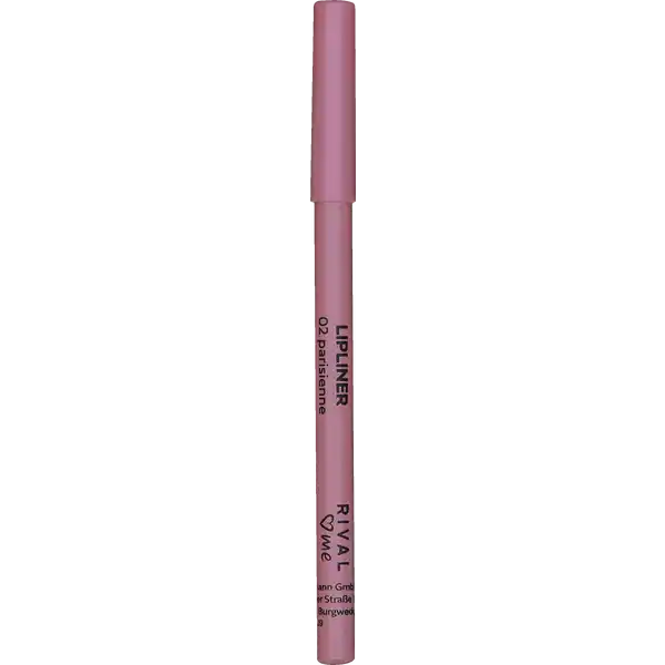 RIVAL loves me Lipliner 02 parisienne: Цвет: https://www.rossmann.de/de/make-up-rival-loves-me-lipliner-02-parisienne/p/4305615701394
Produktbeschreibung und details Zur Betonung und Korrektur der Lippenkontur Verhindert das Auslaufen des Lippenstiftes oder Lipglosses Kontaktdaten Dirk Rossmann GmbH Isernhgener Strae   Burgwedel Inhaltsstoffe C Triglycerides  Mica  Talc  CaprylicCapric Triglyceride  Hydrogenated Vegetable Oil  Tocopherol  Ascorbyl Palmitate  CI   CI   CI