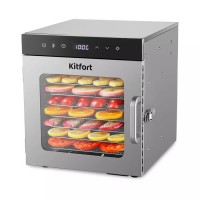 Сушилка для овощей и фруктов Kitfort КТ-1950, 500 Вт, 8 ярусов, серебристая: 