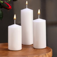 Набор свечей цилиндров, 5х15 см, 5х12 см, 5х10 см, 3в1, белая: 