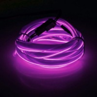 Неоновая нить Cartage для подсветки салона, адаптер питания 12 В, 5 м, фиолетовый: 