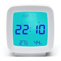 Часы - будильник электронные настольные: термометр, календарь, гигрометр, 7.8 х 8.3 см: 
