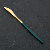 Нож столовый из нержавеющей стали Magistro «Блинк», длина 22 см, на подвесе, цвет золотой, зелёная ручка: Цвет: Нож столовый Magistro «Блинк» выполнен в золотистом цвете из нержавеющей стали.</p><b>Особенности столовых приборов Magistro «Блинк»:</b></p><ul><li>идеальная обработка края;</li><li>высокое качество полировки;</li><li>современный дизайн.</li></ul>Нож не рекомендуется мыть в посудомоечной машине.</p>
: Magistro
: Китай

