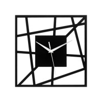 Часы настенные из металла "Линии", плавный ход, 30 х 30 см , черные: 