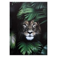 Картина на холсте "Лев в листьях" 50х70 см: 