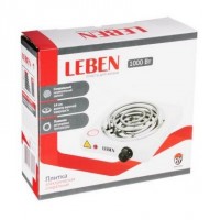 Плитка Leben электрическая одноконфорочная,1000Вт,нагр.эл.спираль д140мм,F010 /12шт: 