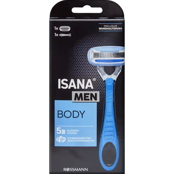 ISANA MEN Bodyrasierer: Цвет: https://www.rossmann.de/de/pflege-und-duft-isana-men-bodyrasierer/p/4305615613949
Produktbeschreibung und details ISANA MEN Bodyrasierer  fr eine schonende und grndliche Krperrasur Der abgerundetet Klingenkopf mit flexiblem Schwingkopf passt sich den Krperkonturen optimal an  Klingen fr besondere Grndlichkeit und Komfort doppelt beschichtete Klingen fr eine angenehme Rasur optimale Durchsplbarkeit der Rasierklinge fr saubere Klingen und hohen Komfort Gleitmantel mit ALoe Vera und Vitamin E erleichtert das Gleiten der Klingen auf der Haut und hilft Hautirritationen zu vermeiden flexibler Schwingkopf fr jede Krperkontur inklusive Wandhalterung Kontaktdaten Dirk Rossmann Isernhgener Strae   Burgwedel wwwrossmannde Anwendung und Gebrauch Die Klingen ausschlielich unter flieenden Wasser reinigen  nicht abwischen Nach Gebrauch nicht in der Schutzhlle aufbewahren Gebrauch Aufbewahrung und Verwendung Aufbewahrungs und Verwendungsbedingungen Beim Klingelwechsel nicht auf die Klinge fassen Inhaltsstoffe PEGM PEGM Tocopherol Cyclodextrin Aloe Barbadensis Leaf Juice Powder Maltodextrin Theobroma Cacao Cocoa Seed Butter Butyrospermum Parkii Shea Butter Simmondsia Chinensis Jojoba Seed Oil Vitis Vinifera Grape Seed Oil