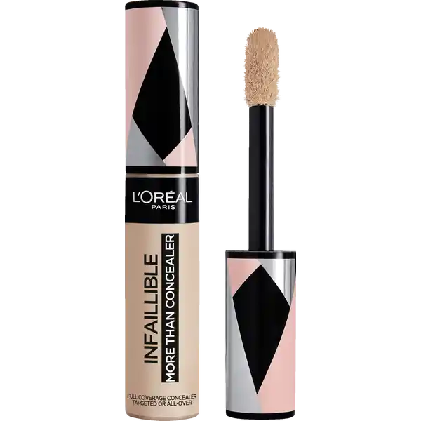 LOral Paris Infaillible More Than Concealer  Oatmeal: Цвет: Produktbeschreibung und details Der Infaillible More Than Concealer von LOral Paris ist der Allesknner im Taschenformat Abdecken Auffrischen Konturieren Er vereint Concealer und Makeup in einem Extreme Deckkraft natrliches Finish Mit XXLApplikator Inhaltsstoffe AQUA  WATER  UNDECANE  GLYCERIN  DIMETHICONE  POLYGLYCERYL ISOSTEARATE  SYNTHETIC FLUORPHLOGOPITE  PENTYLENE GLYCOL  BUTYLENE GLYCOL  TRIDECANE  CETYL PEGPPG DIMETHICONE  HEXYL LAURATE  MAGNESIUM  SULFATE  POLYHYDROXYSTEARIC ACID  OCTYLDODECANOL  DISTEARDIMONIUM HECTORITE  DISODIUM STEAROYL GLUTAMATE  CELLULOSE GUM  ETHYLHEXYLGLYCERIN  SILICA SILYLATE  ACRYLONITRILEMETHYL METHACRYLATEVINYLIDENE CHLORIDE COPOLYMER  PARFUM  FRAGRANCE  TRIHYDROXYSTEARIN  ALUMINUM HYDROXIDE  ACETYLATED GLYCOL STEARATE  ISOBUTANE  HEXYL CINNAMAL  BENZYL SALICYLATE  LINALOOL  ALPHAISOMETHYL IONONE  BENZYL ALCOHOL  TOCOPHEROL  CITRONELLOL  HELIANTHUS ANNUUS SEED OIL  SUNFLOWER SEED OIL  PENTAERYTHRITYL TETRADITBUTYL HYDROXYHYDROCINNAMATE  MAY CONTAIN CI  CI  CI   IRON OXIDES CI   FERRIC AMMONIUM FERROCYANIDE CI   TITANIUM DIOXIDE FIL B
https://www.rossmann.de/de/make-up-loreal-paris-infaillible-more-than-concealer-324-oatmeal/p/0000030173590