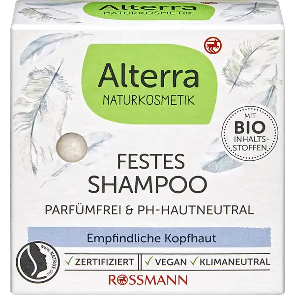 Alterra NATURKOSMETIK Festes Shampoo Parfmfrei amp pHhautneutral: Цвет: Produktbeschreibung und details fr sensible Kopfhaut milde Reinigung Rezeptur mit BioOlive zertifizierte Naturkosmetik vegan Weiterfhrende Informationen zum Thema Klimaneutralitt finden Sie unter rossmanndeklimaneutral und unter climatepartnercom Kontaktdaten Dirk Rossmann GmbH Isernhgener Strae   Burgwedel wwwrossmannde UrsprungslandHerkunftsort Deutschland Testurteile Qualittssiegel ampamp Verbandszeichen Anwendung und Gebrauch Festes Shampoo anfeuchten und in den Hnden aufschumen oder ber das bereits nasse Haar streichen bis die gewnschte Schaummenge entstanden ist Das Haar wie gewohnt shampoonieren und die Seifenreste grndlich aussplen Gebrauch Aufbewahrung und Verwendung Aufbewahrungs und Verwendungsbedingungen Das Alterra Feste Shampoo auf einer trockenen Unterlage oder in einem Seifensckchen aufbewahren Inhaltsstoffe Sodium CocoSulfate Tartaric Acid Olea Europea Fruit Oil Sodium Lauroyl Glutamate Tapioca Starch Butyrospermum Parkii Butter Oryza Sativa Bran Powder Hydrated Silica Prunus Amygdalus Dulcis Oil Talc ingredients from certified organic agriculture
https://www.rossmann.de/de/pflege-und-duft-alterra-naturkosmetik-festes-shampoo-parfuemfrei-und-ph-hautneutral/p/4305615791647