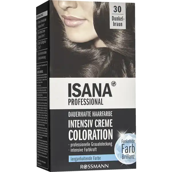 ISANA PROFESSIONAL Intensiv Creme Coloration 30 Dunkelbraun: Цвет: Produktbeschreibung und details Die Intensiv Creme Coloration fr strahlende langanhaltende Farbergebnisse voller LichtReflexe und lebendiger Farbeffekte Fr eine optimale Grauabdeckung und eine ausdrucksstarke Haarfarbe voll seidigem Glanz Level   Dauerhafte Coloration Langanhaltende intensive Farbe Funkelnde Farbbrillanz  Leistungsstarke Wirkformel mit Mikro Farbmoleklen fr intensive Farben plus FarbpflegeKur Die hochwertige FarbpflegeKur mit Keratin und BioArganl schtzt und pflegt das Haar und verwhnt Ihr Haar mit einem fruchtigen Duft enthlt  Flasche FarbentwicklerEmulsion  ml  Tube Intensiv Creme Tnung  ml  Sachet FarbpflegeKur  ml  Paar Folienhandschuhe  Gebrauchsanweisung Kontaktdaten Dirk Rossmann GmbH Isernhgener Strae   Burgwedel UrsprungslandHerkunftsort Deutschland Testurteile Qualittssiegel ampamp Verbandszeichen Anwendung und Gebrauch Mischen auftragen nach  Min Einwirkzeit aussplen  Fertig Empfehlung Bei langem Haar bitte  Packungen verwenden Gebrauch Aufbewahrung und Verwendung Aufbewahrungs und Verwendungsbedingungen Vor starker Lichteinwirkung schtzen und khl lagern Inhaltsstoffe Intensiv Creme Coloration Aqua Cetearyl Alcohol Laureth Sodium Laureth Sulfate Glyceryl Stearate SE Ammonia TolueneDiamine Sulfate Sodium Sulfate Lanolin Alcohol Sodium Lauryl Sulfate Sodium Cocoyl Isethionate Sodium Sulfite HydroxyethylMethylenedioxyaniline HCl Methylresorcinol Parfum mAminophenol Ascorbic Acid Disodium EDTA AlphaIsomethyl Ionone Geraniol Citronellol Limonene Tocopherol FarbentwicklerEmulsion Aqua Hydrogen Peroxide Cetearyl Alcohol Sodium Lauryl Sulfate Phosphoric Acid Disodium Phosphate Acetaminophen Etidronic Acid FarbpflegeKur Aqua Cetearyl Alcohol Distearoylethyl Hydroxyethylmonium Methosulfate Isopropyl Myristate Behentrimonium Chloride Cetrimonium Chloride Phenoxyethanol Panthenol Glycerin Quaternium Hydrolyzed Keratin Parfum Argania Spinosa Kernel Oil Dimethicone Isopropyl Alcohol Tocopherol Propylene Glycol Citric Acid Potassium Sorbate Warnhinweise und wichtige Hinweise Warnhinweise Enthlt Ammoniak Phenylediamine Toluylendiamine und Wasserstoffperoxid Haarfrbemittel knnen schwere allergische Reaktionen hervorrufen Bitte folgende Hinweise lesen und beachten Temporre Ttowierungen mit quotschwarzem Hennaquot knnen das Allergierisiko erhhen Frben Sie Ihr Haar nicht wenn Sie einen Ausschlag im Gesicht haben oder wenn Ihre Kopfhaut empfindlich gereizt oder verletzt ist wenn Sie schon einmal nach dem Frben Ihrer Haare eine Reaktion festgestellt haben wenn eine temporre Ttowierung mit quotschwarzem Hennaquot bei Ihnen schon einmal eine Reaktion verursacht hat Bitte konsultieren Sie in diesen Fllen einen Hautarzt bevor Sie eine Haarcoloration anwenden Nicht zur Frbung von Wimpern und Augenbrauen verwenden Das Nichtbeachten dieses Hinweises kann zum Erblinden fhren Nicht zur Frbung des Bartes und nicht fr eine andere Anwendung als zur Frbung der Kopfhaare anwenden Kontakt mit den Augen vermeiden Sofort Augen splen falls das Erzeugnis mit den Augen in Berhrung gekommen ist Nach Anwendung die Haare gut splen Geeignete Handschuhe tragen Nicht anwenden wenn Ihr Haar mit Henna oder Metallsalzen gefrbt ist oder mit einem Produkt behandelt wurde das schrittweise zur Naturhaarfarbe zurckfhrt Gebrauchsanweisung beachten Fhren Sie  Stunden vor jeder Anwendung einer Haarcoloration einen Hautvertrglichkeitstest durch siehe Gebrauchsanweisung auch dann wenn Sie zuvor bereits ein Colorationsprodukt dieser oder einer anderen Marke verwendet haben Daher denken Sie bitte daran das Produkt  Stunden vor der Anwendung zu kaufen Dieses Produkt ist nicht fr Personen unter  Jahren bestimmt Darf nicht in die Hnde von Kindern gelangen Mischungsverhltnis
https://www.rossmann.de/de/pflege-und-duft-isana-professional-intensiv-creme-coloration-30-dunkelbraun/p/4305615476032