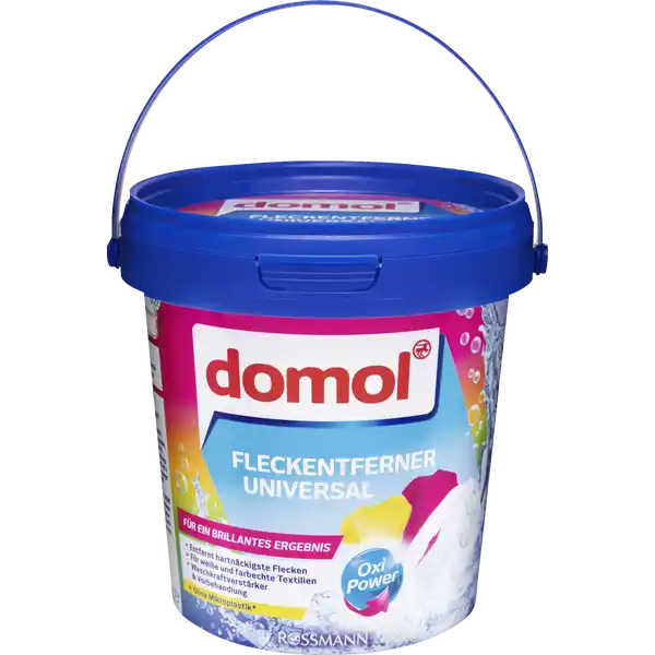 domol Universal Fleckentferner Pulver: Цвет: https://www.rossmann.de/de/haushalt-domol-universal-fleckentferner-pulver/p/4305615406329
Produktbeschreibung und details Freuen Sie sich auf eine starke Flecklsekraft fr wunderbar farbechte Wsche Der domol Fleckentferner Universal sorgt dank aktivem Sauerstoff fr eine kraftvolle Reinigung und fasertiefe Reinheit Die hochwirksame Formel lsst Ihre Wsche wieder strahlen und entfernt sicher Flecken wie z B von Obst Gemse Rotwein Kaffee Tee Gras und Saucen Fleckentfernung bereits ab  C ideal dosierbar dank integriertem Dosierlffel fr ein brilliantes Ergebnis entfernt hartnckigste Flecken fr weie und farbechte Textilien Waschkraftverstrker ampamp Vorbehandlung Oxi Power Rezeptur ohne Mikroplastik nach ECHA Definition Kontaktdaten Dirk Rossmann GmbH Isernhgener Strae   Burgwedel wwwrossmannde  UrsprungslandHerkunftsort EU Anwendung und Gebrauch Waschkraftverstrker Bei normalen Flecken  ml zustzlich zum Waschmittel in die Einsplkammer geben Bei eingetrockneten und hartnckigen Flecken  ml verwenden Einweichmittel  ml in  Liter Wasser  C C vollstndig auflsen Farbechte bunte Textilien  Minuten weie Textilien  Stunden je nach Verschmutzung einweichen und danach wie gewohnt waschen Vorbehandlung Bei farbigen Textilien  ml in  ml Wasser  C   C in einem sauberen offenen Gef auflsen Mit einem sauberen weien Tuch und der Lsung die Fleckenstelle bearbeiten Anschlieend wie gewohnt waschen Bei weien Textilien  ml und  ml Wasser in einem sauberen offenen Gef zu einer Creme anrhren und leicht in die Fleckstelle einreiben  Minuten einwirken lassen Danach die Textilien mit kaltem Wasser gut aussplen und anschlieend wie gewohnt waschen TeppichbodenPolsterfleckentferner Nur fr Synthetikmaterial  ml in  ml Wasser  C   C in einem offenen Gef auflsen Mit einem sauberen weien Tuch so viel von der Lsung in den Fleck einarbeiten dass der Teppichboden oder das Polster nicht durchnsst wird    Minuten einwirken lassen Danach mit einem sauberen weien Tuch trockentupfen oder mit einem Haartrockner die Trocknung beschleunigen Gebrauch Aufbewahrung und Verwendung Aufbewahrungs und Verwendungsbedingungen Nicht geeignet fr Wolle Seide beschichtete Textilien oder Leder Pflegehinweise der Textilhersteller beachten Materialvertrglichkeit vorher an unaufflliger Stelle berprfen Nicht auf versiegelten oder behandelten Oberflchen wie Holz Metall etc anwenden Keine Textilien mit Metallteilen z B Reiverschlsse oder Nieten einweichen Eingeweichte oder vorbehandelte Textilien keinen direkten Sonnenstrahlen oder Wrmequellen aussetzen bevor diese nicht gewaschen oder grndlich ausgesplt wurden Keine aufgelsten Produktreste aufbewahren Das Produkt khl trocken und gut verschlossen lagern Dosierlffel nur sauber und trocken zurck in die Packung legen Inhaltsstoffe ber  Bleichmittel auf Sauerstoffbasis unter  anionische Tenside nichtionische Tenside Weitere Inhaltsstoffe Enzyme Warnhinweise und wichtige Hinweise Warnhinweise GEFAHR Enthlt SODIUM CARBONATE PEROXIDE SODIUM DODECYLBENZENESULFONATE Verursacht schwere Augenschden Ist rztlicher Rat erforderlich Verpackung oder Kennzeichnungsetikett bereithalten Darf nicht in die Hnde von Kindern gelangen Vor Gebrauch Kennzeichnungsetikett lesen Sofort GIFTINFORMATIONSZENTRUMArzt anrufen Augenschutz tragen BEI KONTAKT MIT DEN AUGEN Einige Minuten lang behutsam mit Wasser splen Eventuell vorhandene Kontaktlinsen nach Mglichkeit entfernen Weiter splen Bei anhaltender Augenreizung rztlichen Rat einholenrztliche Hilfe hinzuziehen Detergenzienblatt Detergenzienblatt Laden Sie das Dokument zum Produkt als PDF herunter