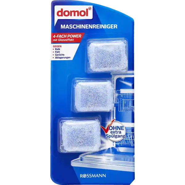 domol Maschinenreiniger: Цвет: https://www.rossmann.de/de/haushalt-domol-maschinenreiniger/p/4305615888057
Produktbeschreibung und details Freuen Sie sich auf eine intensive Reinigung Ihrer Splmaschine Die domol Maschinenreiniger Tabs werden direkt in der Geschirrsplmaschine angewendet und das ohne extra Splgang entfernen Kalk Fett und Schmutzablagerungen auch an schwer erreichbaren funktionswichtigen Stellen wie Sprharme Wasserpumpe Leitung und Filter zur Verbesserung der tglichen Reinigungsleistung fr eine lngere Lebensdauer Ihrer Splmaschine Kontaktdaten Dirk Rossmann GmbH Isernhgener Str   Burgwedel wwwrossmannde   UrsprungslandHerkunftsort EU Anwendung und Gebrauch Einfach einen domol Maschinenreiniger Tab aus der Blisterkarte drcken und auf den Boden der befllten Splmaschine legen Geben Sie wie gewohnt das Geschirrsplmittel Ihrer Wahl in die Dosierkammer Starten Sie nun das gewnschte Splprogramm DOSIERUNG  Tab pro Splgang verwenden  x im Monat anwenden Inhaltsstoffe   Polycarboxylate weniger als  Bleichmittel auf Sauerstoffbasis nichtionische Tenside Duftstoffe LIMONENE Warnhinweise und wichtige Hinweise Warnhinweise ACHTUNG Verursacht schwere Augenreizung Darf nicht in die Hnde von Kindern gelangen Nach Gebrauch die Hnde grndlich waschen Schutzhandschuhe Augenschutz tragen BEI KONTAKT MIT DEN AUGEN Einige Minuten lang behutsam mit Wasser splen Eventuell vorhandene Kontaktlinsen nach Mglichkeit entfernen Weiter splen Bei anhaltender Augenreizung rztlichen Rat einholenrztliche Hilfe hinzuziehen Ist rztlicher Rat erforderlich Verpackung oder Kennzeichnungsetikett bereithalten InhaltBehlter ber das selektive Entsorgungssystem an Ihrem Wohnort zufhren Die wasserlsliche Tabfolie lst sich whrend des Splgangs vollstndig auf Folie nicht von dem Tab entfernen Fr eine optimale Reinigungsleistung whlen Sie eine mglichst hohe Spltemperatur und kein Kurzprogramm Detergenzienblatt Detergenzienblatt Laden Sie das Dokument zum Produkt als PDF herunter