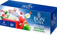 «Bontime», чайный напиток «Фруктовый с ароматом малины», 25 пакетиков, 37,5г: 