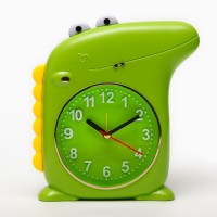 Часы - будильник настольные "Крокодил" детские, дискретный ход, d-9 см, 12 х 15 см, АА: 