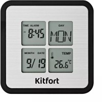 Часы КТ-3301, термометр, календарь, таймер, белый: 