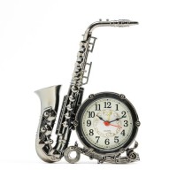Часы - будильник настольные "Саксофон", дискретный ход, d-6.5 см, 18,5 x 15 см, АА: 