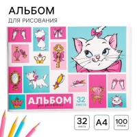 Альбом для рисования А4, 32 листа 100 г/м?, на скрепке, Коты аристократы: 