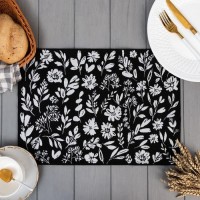 Салфетка "Этель" Flowers black 30х45 см вид 1, 100% пэ, 370 г/м2: 