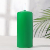 Свеча - цилиндр, 5х11,5 см, 25 ч, 175 г, зеленая: 