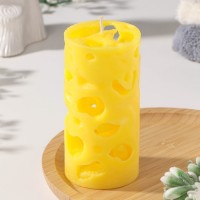 Свеча ароматическая декоративная "Ажурная", желтый, 6х12 см, дыня: 