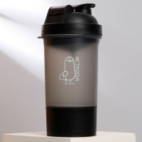 Шейкер спортивный «Не трогай», чёрный, с чашей под протеин, 500 мл: 