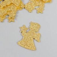 Декор "Ангелочек" золото  5 см набор 10 шт фоам глиттер: 
