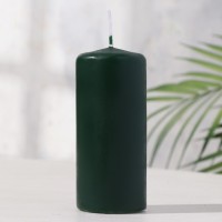 Свеча - цилиндр, 5х11,5 см, 25 ч, 175 г, темно-зеленая: 