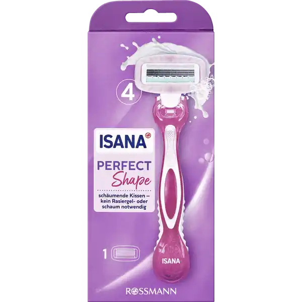 ISANA Lady Rasierer Perfect Shape: Цвет: https://www.rossmann.de/de/pflege-und-duft-isana-lady-rasierer-perfect-shape/p/4305615757858
Produktbeschreibung und details Perfekt durch den Tag mit seidenglatter Haut ISANA RASIERER fr eine komfortable Rasur und grndliche Haarentfernung Der ISANA LADY RASIERER PERFECT SHAPE verfgt ber einen abgerundeten Schwingkopf fr eine komfortable grndliche und glatte Rasur Die schumenden Kissen mit Shea und Kakaobutter sowie Vitamin E und Jojobal umgeben die keramikbeschichteten Klingen und werden bei Wasserkontakt aktiviert so dass kein Rasiergel oder schaum notwendig ist Die Ersatzklingen passen auch auf Venus Griffstcke KlingenSystem schumende Kissen  kein Rasiergel oder schaum notwendig vegan ausgenommen Simply Venus Griffstcke Venus ist eine eingetragene Marke der The Gillette Company LLC die dieses Produkt weder hergestellt noch untersttzt oder freigegeben hat Kontaktdaten Dirk Rossmann GmbH Isernhgener Strae   Burgwedel wwwrossmannde      UrsprungslandHerkunftsort Deutschland Testurteile Qualittssiegel ampamp Verbandszeichen Anwendung und Gebrauch Die Klingen ausschlielich unter flieendem Wasser reinigen  nicht abwischen Gebrauch Aufbewahrung und Verwendung Aufbewahrungs und Verwendungsbedingungen Produkt sauber und trocken lagern Inhaltsstoffe Schumende Kissen Stearic Acid PEGM Sodium Cocoyl Isethionate Palm Kernel Acid Sodium Isethionate WaterAqua Cyclodextrin Hydrogenated Jojoba Oil Tocopherol Theobroma Cacao Cocoa Seed Butter Aloe Barbadensis Leaf Juice Maltodextrin Butyrospermum Parkii Shea Butter Gleitstreifen PEGM PEGM PEG Cyclodextrin Hydrogenated Jojoba Oil Tocopherol Panthenol Aloe Barbadensis Leaf Juice Maltodextrin Warnhinweise und wichtige Hinweise Warnhinweise Auerhalb der Reichweite von Kindern aufbewahren Klingen nicht anfassen Nicht mit den ISANA RASIERERN der Produktgruppe PACE kompatibel