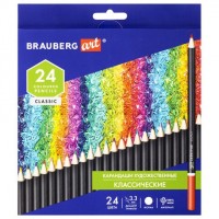 Карандаши художественные цветные BRAUBERG ART CLASSIC, 24 цвета, МЯГКИЙ грифель 3,3 мм, 181537: Цвет: Цветные художественные карандаши BRAUBERG ART CLASSIC предназначены для художественного оформления, в котором важна чёткость линий и яркость цвета. Высокое качество грифеля позволяет достичь насыщенности и равномерности цвета по всей поверхности рисунка.
: BRAUBERG ART
: Китай
: Художникам
: Материалы для графики
: Карандаши цветные профессиональные
: Карандаши цветные профессиональные классические
Набор состоит из 24 цветов. Круглая форма сечения и матовый корпус позволяют удобно держать карандаш в руке. Они изготовлены из древесины ценных пород. Высокосортная древесина и качество исполнения гарантируют легкую заточку. Благодаря высококачественному грифелю диаметром 3,3 мм рисунок ляжет на бумагу густо сплошной четкой линией. Все карандаши заточены и поставляются в картонной упаковке с европодвесом.