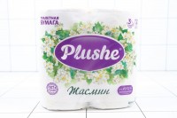 БУМАГА туалетная Plushe Deluxe Light Жасмин 4 рулона, 15м, 3сл /12шт: 