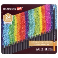Карандаши цветные художественные BRAUBERG ART PREMIERE, 24 цвета, МЯГКИЙ грифель 4 мм, металл, 181541: Цвет: Цветные художественные карандаши BRAUBERG ART PREMIERE отличаются мягким грифелем высокого качества, который позволяет достичь насыщенности и равномерности цвета. Цвета хорошо смешиваются между собой, растушёвываются и накладываются друг на друга.
: BRAUBERG ART
: Китай
: Художникам
: Материалы для графики
: Карандаши цветные профессиональные
: Карандаши цветные профессиональные классические
Набор состоит из 24 ярких цветов. Круглая форма сечения и матовый корпус позволяют удобно держать карандаши в руке. Древесина ценных пород и качество исполнения гарантируют легкую заточку. Благодаря высококачественному грифелю диаметром 4,0 мм рисунок ложится густой и четкой линией, обеспечивая бархатистую поверхность. Мягкий грифель дает мягкость нанесения и насыщенные цвета, позволяя легко смешивать различные оттенки. Все карандаши заточены и поставляются в металлическом пенале.