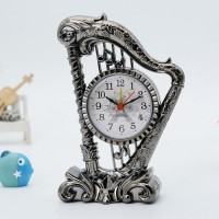 Часы - будильник настольные "Арфа", дискретный ход, циферблат d-6.5 см, 19 х 14 см, АА: 