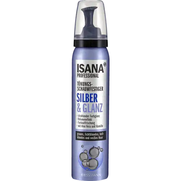 ISANA TnungsSchaumfestiger Silber amp Glanz: Цвет: Produktbeschreibung und details Mit dem ISANA Prof Tnungsschaumfestiger beleben Sie Ihre Haarfarbe und verleihen Ihrem Haar natrlich strahlenden Farbglanz Zur Farbauffrischung von coloriertem Haar oder fr dezente Farbgebung auf grauem oder unbehandeltem Haar Mit leichtem Stylingeffekt fr Halt und Volumen fr graues lichtblondes hellblondes und weies Haar strahlender Farbglanz Volumeneffekt Farbauffrischung mit Aloe Vera und Kamille vegan Kontaktdaten Dirk Rossmann GmbH Isernhgener Str   Burgwedel wwwrossmannde UrsprungslandHerkunftsort Hergestellt in der EU Testurteile Qualittssiegel ampamp Verbandszeichen Anwendung und Gebrauch Dose vor Gebrauch gut schtteln Bei Entnahme senkrecht nach unten halten und gewnschte Schaummenge auf die Hand geben Schaum im handtuchtrockenem Haar gleichmig verteilen danach gut durchkmmen Nicht aussplen Hnde nach Gebrauch gut waschen oder gegebenfalls Handschuhe tragen Haare wie gewohnt trocknen und stylen Inhaltsstoffe Aqua Butane Propane VPVA Copolymer Isobutane Propylene Glycol Polyquaternium BisCetearyl Amodimethicone Cetrimonium Chloride Phenoxyethanol Parfum Hydrolyzed Wheat ProteinPVP Crosspolymer Aloe Barbadensis Leaf Juice Laureth Ceteareth Ceteareth CI  Linalool Limonene Chamomilla Recutita Flower Extract Sodium Benzoate Citric Acid Potassium Sorbate Ascorbic Acid Warnhinweise und wichtige Hinweise Warnhinweise GEFAHR Extrem entzndbares Aerosol Behlter steht unter Druck Kann bei Erwrmung bersten Von Hitze heien Oberflchen Funken offenen Flammen oder anderen Zndquellen fernhalten Nicht rauchen Nicht durchstechen oder verbrennen auch nicht nach Gebrauch vor Sonnenbestrahlung schtzen Nicht Temperaturen ber C aussetzen Nicht gegen Flamme oder andere Zndquellen sprhen Nicht in die Augen oder auf irritierte Haut sprhen Darf nicht in die Hnde von Kindern gelangen Benutzung ausschlielich gem Verwendungszweck Ohne ausreichende Lftung Bildung explosionsfhiger Gemische mglich Nur entleerte Dosen in die Wertstoffsammlung geben
https://www.rossmann.de/de/pflege-und-duft-isana-toenungs-schaumfestiger-silber-und-glanz/p/4305615733371