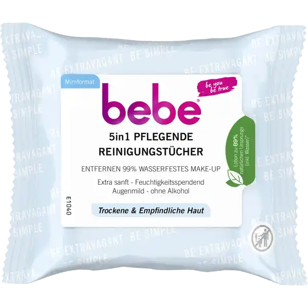 bebe in Pflegende Reinigungstcher Reisegre: Цвет: Produktbeschreibung und details Pflegen und reinigen to go  Manchmal suchst du das Auergewhnliche manchmal sehnst du dich nach Unkompliziertheit Es muss nicht immer entweder oder sein Egal fr welche Seite du dich heute entscheidest bebe steht immer auf deiner Tschss lstiger Schmutz und hartnckiges MakeUp Hi Extrakick Pflege und Feuchtigkeit fr empfindliche Haut Die extra sanften bebe in Pflegende Reinigungstcher im Miniformat entfernen  wasserfestes MakeUp ampamp lstigen Schmutz gleichzeitig spenden sie Pflege ampamp Feuchtigkeit fr trockene ampamp empfindliche Haut Dank der Phasen Lotion ist wasserfestes MakeUp einfach weggewischt und die besonders milde Reinigung verleiht ein gepflegtes Hautgefhl fr trockene ampamp empfindliche Haut extra sanft feuchtigkeitsspendend augenmild ohne Alkohol Kontaktdaten Johnson ampamp Johnson GmbH  Neuss wwwbebede UrsprungslandHerkunftsort EU Anwendung und Gebrauch Ein Gesichtsreinigungstuch aus der Packung nehmen vollstndig auseinanderfalten und damit sanft ber Gesicht Hals und Augen streichen bis alle MakeUp Rckstnde entfernt sind Fertig ohne mit Wasser nachzusplen Nach der Entnahme das Klebeetikett wieder gut verschlieen Gebrauch Aufbewahrung und Verwendung Aufbewahrungs und Verwendungsbedingungen Kontakt mit den Lippen vermeiden Nicht fr Kinder unter Jahren verwenden Inhaltsstoffe Aqua Isostearyl Palmitate Cyclopentasiloxane Glycerin Cetyl Ethylhexanoate Isononyl Isononanoate Pentaerythrityl Tetraethylhexanoate Hexylene Glycol Ethylhexylglycerin PEG CaprylicCapric Glycerides Sucrose Cocoate Carbomer PEG Laurate Sodium Hydroxide Benzoic Acid Tocopheryl Acetate Tocopherol Phenoxyethanol Dehydroacetic Acid Iodopropynyl Butylcarbamate Parfum
https://www.rossmann.de/de/pflege-und-duft-bebe-5in1-pflegende-reinigungstuecher-reisegroesse/p/3574661407258