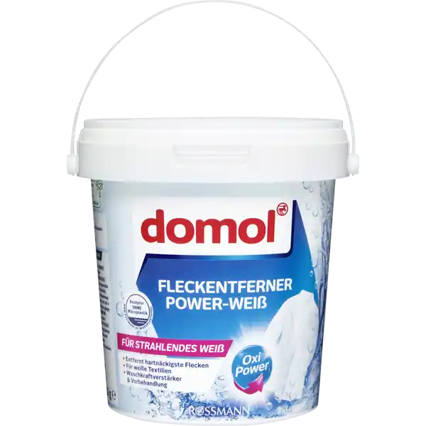 domol PowerWei Fleckentferner Pulver: Цвет: https://www.rossmann.de/de/haushalt-domol-power-weiss-fleckentferner-pulver/p/4305615406336
Produktbeschreibung und details Freuen Sie sich auf eine starke Flecklsekraft fr wunderbar weie Wsche Der domol Fleckentferner PowerWei sorgt dank aktivem Sauerstoff fr eine kraftvolle Reinigung und fasertiefe Reinheit Die hochwirksame Formel lsst Ihre weie Wsche wieder strahlen und entfernt sicher Gerche und Grauschleier Fleckentfernung bereits ab C frei von Duft und Farbstoffen ideal dosierbar dank integriertem Dosierlffel entfernt hartnckigste Flecken fr weie Textilien Waschkraftverstrker ampamp Vorbehandlung Kontaktdaten Dirk Rossmann GmbH Isernhgener Strae   Burgwedel wwwrossmannde UrsprungslandHerkunftsort EU Testurteile Qualittssiegel ampamp Verbandszeichen Anwendung und Gebrauch Waschkraftverstrker Bei normalen Flecken  ml zustzlich zum Waschmittel in die Einsplkammer geben Bei eingetrockneten und hartnckigen Flecken  ml verwenden Fr optimale Ergebnisse die Wsche vorher einweichen Einweichmittel  ml in  Liter warmem Wasser max C vollstndig auflsen Bei extrem hartnckigen Flecken  ml verwenden Fr ein besseres Ergebnis  Stunden einweichen jedoch nicht lnger als  Stunden Nach dem Einweichen wie gewohnt waschen Vorbehandlung  Fr normale Flecken  ml in  ml warmem Wasser max C in einem sauberen offenen Gef vollstndig auflsen Direkt auf den Fleck geben Max  Minuten einwirken lassen und dann wie gewohnt waschen  Fr hartnckige Flecken  ml in  ml heiem Wasser max C in einem sauberen offenen Gef so lange zgig verrhren bis eine Creme entstanden ist Direkt auf den Fleck geben Max  Minuten einwirken lassen und dann wie gewohnt waschen Benutzten Behlter sofort nach Gebrauch aussplen Gebrauch Aufbewahrung und Verwendung Aufbewahrungs und Verwendungsbedingungen Das Produkt khl trocken und gut verschlossen lagern Dosierlffel nur sauber und trocken zurck in die Packung legen Inhaltsstoffe ber  Bleichmittel auf Sauerstoffbasis unter  anionische Tenside nichtionische Tenside Weitere Inhaltsstoffe Enzyme optische Aufheller Warnhinweise und wichtige Hinweise Warnhinweise GEFAHR Enthlt SODIUM CARBONATE PEROXIDE SODIUM DODECYLBENZENESULFONATE Verursacht schwere Augenschden Ist rztlicher Rat erforderlich Verpackung oder Kennzeichnungsetikett bereithalten Darf nicht in die Hnde von Kindern gelangen Vor Gebrauch Kennzeichnungsetikett lesen Sofort GIFTINFORMATIONSZENTRUMArzt anrufen BEI KONTAKT MIT DEN AUGEN Einige Minuten lang behutsam mit Wasser splen Eventuell vorhandene Kontaktlinsen nach Mglichkeit entfernen Weiter splen Bei anhaltender Augenreizung rztlichen Rat einholenrztliche Hilfe hinzuziehen Nicht fr farbige Textilien verwenden Nicht geeignet fr Wolle Seide beschichtete Textilien oder Leder Pflegehinweise der Textilhersteller beachten Materialvertrglichkeit vorher an unaufflliger Stelle berprfen Nicht auf versiegelten oder behandelten Oberflchen wie Holz Metall etc anwenden Keine Textilien mit Metallteilen z B Reiverschlsse oder Nieten einweichen Eingeweichte oder vorbehandelte Textilien keinen direkten Sonnenstrahlen oder Wrmequellen aussetzen bevor diese nicht gewaschen oder grndlich ausgesplt wurden Keine aufgelsten Produktreste aufbewahren Detergenzienblatt Detergenzienblatt Laden Sie das Dokument zum Produkt als PDF herunter