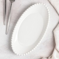 Блюдо керамическое овальное «Классика», 27,5?14?4 см, цвет белый: 