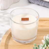 Свеча из соевого воска в стакане с деревянным фитилем "Французская ваниль", 65 гр: 