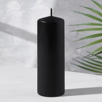 Свеча - цилиндр, 5х15 см, черная лакированная, 14 ч: 