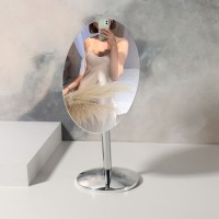 Зеркало настольное «Овал», зеркальная поверхность 13,5 ? 17,5 см, цвет серебристый: 