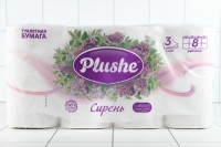БУМАГА туалетная Plushe Deluxe Light Сирень 8 рулонов, 15м, 3сл /8шт: 