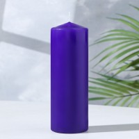 Свеча - цилиндр, 5х15 см, фиолетовая лакированная: 