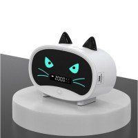 Часы - будильник электронные "Кошка" настольные: колонка, bluetooth, tf-карта, 11.5 см, USB: 
