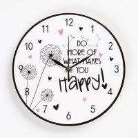 Часы настенные, серия: Счастье, "Будь счастлив!", дискретный ход, d-23.5 см: 