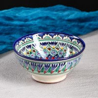 Коса Риштанская Керамика "Цветы" 15 см, малая, синяя: 