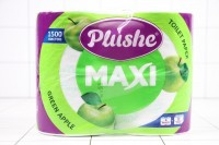 БУМАГА туалетная Plushe Maxi Green apple 2-сл 4 рулона,45м белая с прокр.и аромат. /9шт: 