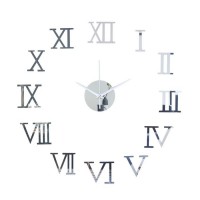 Часы-наклейка, серия: DIY, "Аннита", дискретный ход, d-50 см, сек.стрелка 12 см, АА, серебро: 