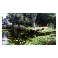 Картина-холст на подрамнике "Лесной мостик" 60х100 см: 