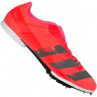 adidas adizero Mid Distance Athletism Spike Shoes EG6160: Цвет: https://www.sportspar.com/adidas-adizero-mid-distance-athletism-spike-shoes-eg6160
Brand: adidas Upper: synthetic, textile Inner material: textile Sole: rubber Closure: shoelaces Brand logo on the tongue and sole classic adidas stripes on the sides adizero - light upper material, focus is on speed and flexibility Pebax® Plate - in the outsole provides the ultimate in energy return and durability BOOST™ technology - better energy recovery and optimal cushioning breathable mesh material padded entry pleasant wearing comfort Includes Spikes and spike key NEW, with tags &amp; original packaging