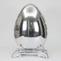 Шар фольгированный 30" «Яйцо пасхальное», на подставке, серебро: 